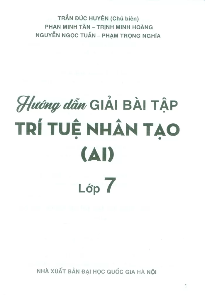 HƯỚNG DẪN GIẢI BÀI TẬP TRÍ TUỆ NHÂN TẠO (AI) LỚP 7